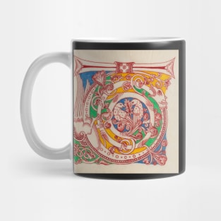 Romanesque letter T with birds and dragon Mug